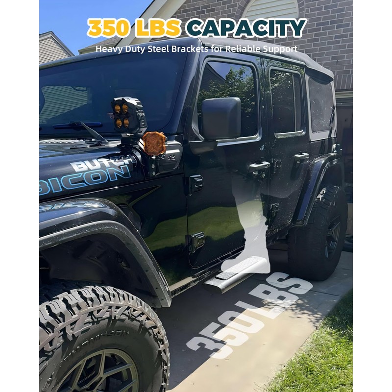 Trumgeta 2PCS EZ Side Steps Fit for 2007-2018 Jeep Wrangler