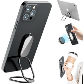Phone Ring Holder Finger Kickstand, 360° Rotation Cell Phone Ring Holder Stand Metal Phone Back Grip for Magnetic Car Mount Foldable Cell Phone Stand Compatible with Most Smartphones