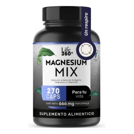 Life360 Magnesium Mix | 270 cápsulas | Magnesio, Colágeno y Vitaminas | Energía, Huesos Fuertes y Bienestar Muscular | Fórmula Premium