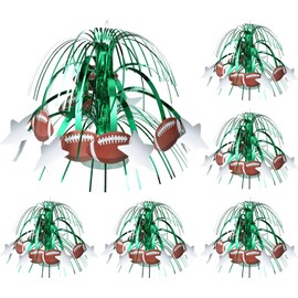 Tigeen 6 Pcs Football Party Supplies Football Spray Centerpieces with Base Foil Football Table Toppers Decorations for Football Game Day Sports Enthusiasts Birthday Baby Shower Party Decor