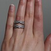 Sterling Silver Infinity Bypass Engagement Ring Guard with Cubic Zirconia