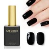 MEGIOR Black Gel Nail Polish 15ML Black Soak Off UV