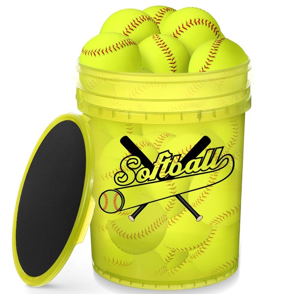 Lewtemi 18 Pack Sports Practice Softballs with 1 Pack Softball
