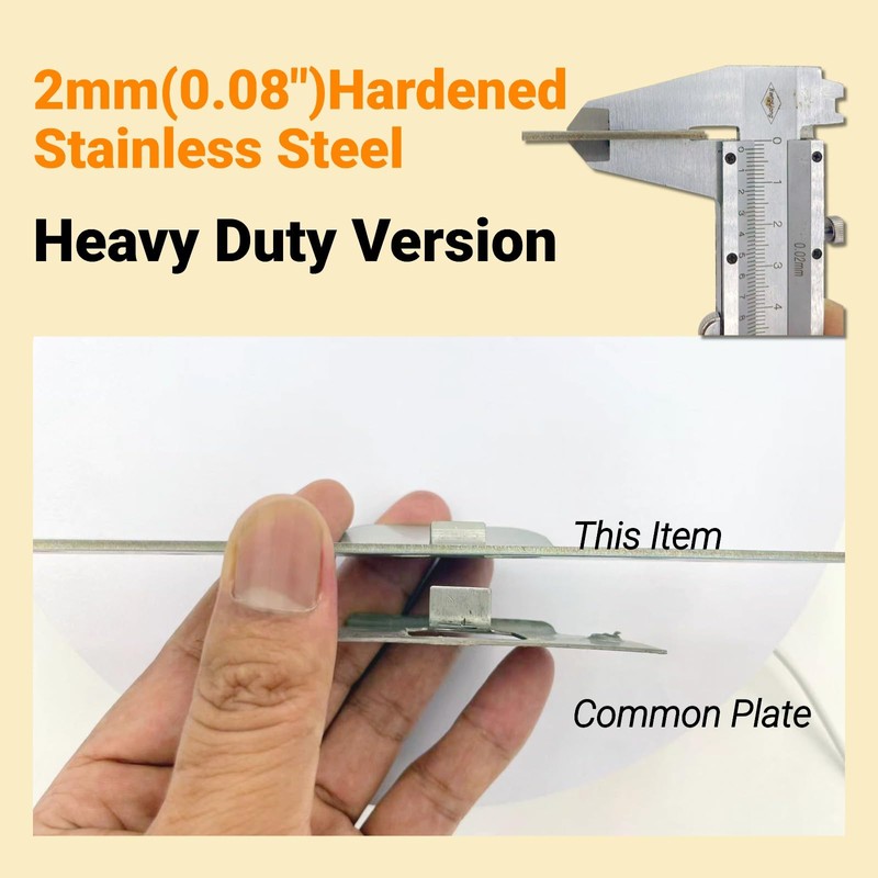 7-Inch Extended Door Strike Plate, Heavy Duty Stainless Steel, Silver