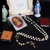 WHLHMK Rosary Beads Catholic for Women With Jewelry Bags, Golden