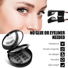 Magnetische Wimpern, Magnet Wimpern mit Applikator, Magnetisch Natürlicher Look Magnetwimpern Magnetische Wimpern mit Zange Wiederverwendbar Kein Kleber, Künstliche Wimpern Magnetisch