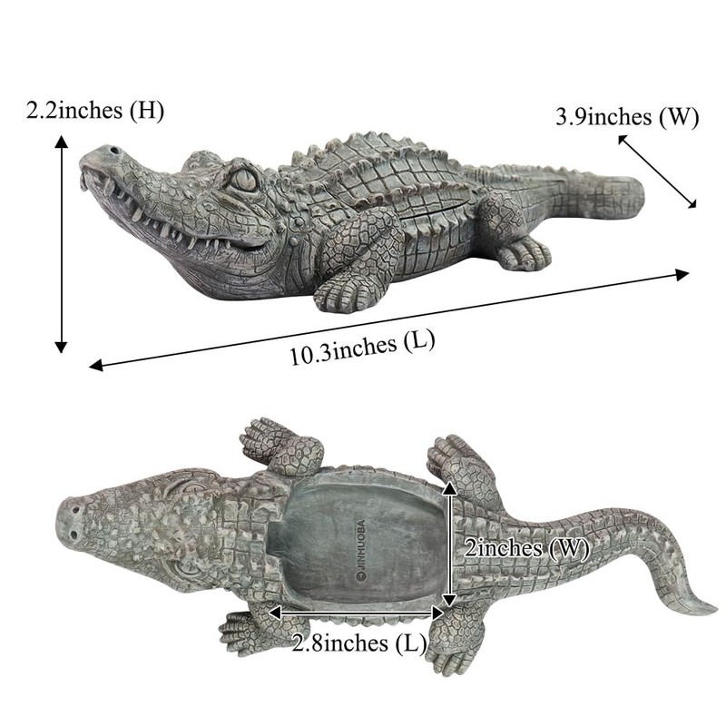 TB TIBAG Hide A Key Outside Crocodile Statue Key Hider,