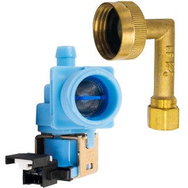 BlueStars (𝟐𝟎𝟐𝟒 𝐮𝐩𝐝𝐚𝐭𝐞) W10648041 Dishwasher Water Inlet Valve with Elbow Fitting - Exact Fit for Whirlpool Kenmore KitchenAid Dishwashers - Replaces W10195048 AP5802887 W10219505 PS8760080