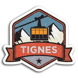 2 x 10cm Tignes France Ski Slope Vinyl Stickers - Sticker Laptop Luggage #19512 (10cm Wide)