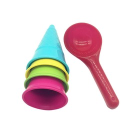 BESTonZON 5pcs Kids Beach Ice Cream Cone Scoop Sets Toys-Beach Sand Toys-Ice Cream Toys-Sand Castle Toys-Sandbox Toys-Toddler Pool Toys-Beach Play Toys Children Outdoor Play