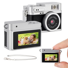 Keychain Camera, 1080P FHD Mini Retro Camera with Led Flash Light, Tiny mini Portable Vintage Compact Micro Cameras Pocket Video Recorder Small Digital Cameras for Travel Gift Study Recordin