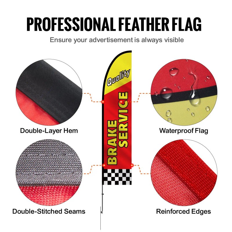 Auto Repair Advertising Feather Flag Pole Kit 4 Banner and