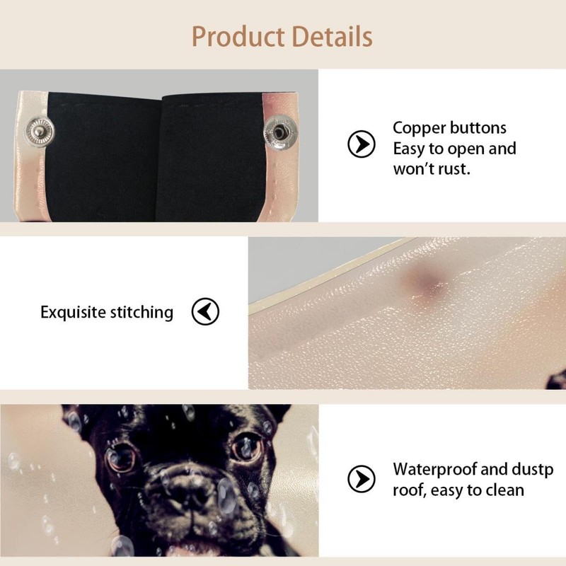 2 Pack Tissue Box Cover Holder, Pet French Bulldog Rectangle