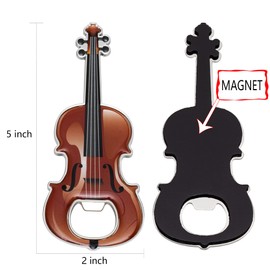 LanHong 2 Piece/Set Bottle Opener Beer Violin Shaped Bottle Opener Violin Gift Kitchen Gadgets for Drinkers Music Violin Lover