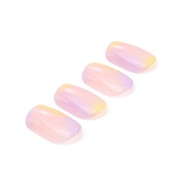 Brishow False Nails Short False Nails Natural Gradient Press on Nails Bellarina Acrylic Stick on Nails 24 Pieces for Women and Girls (2)