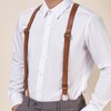 AGDHERSNVX Genuine Leather Suspenders for Men Y Back Shape Adjustable