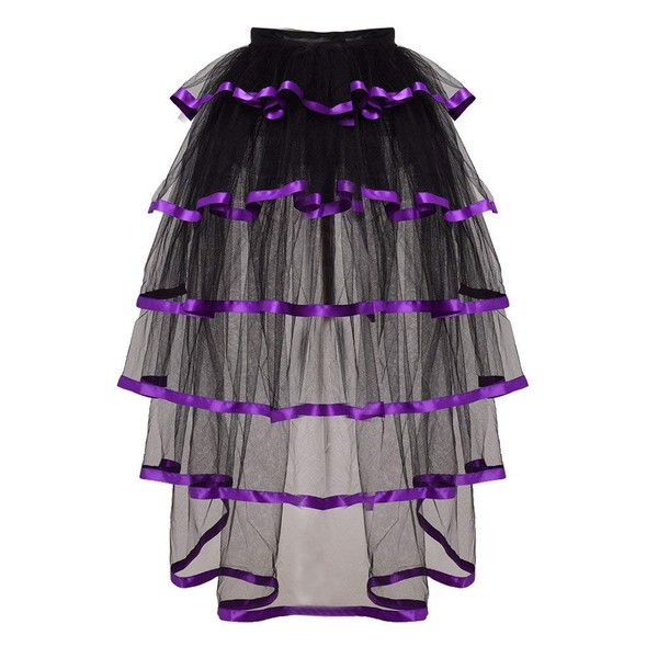 GRACEART Victorian Steampunk Bustle Skirt 6 Layered Tie-on Belt Tulle