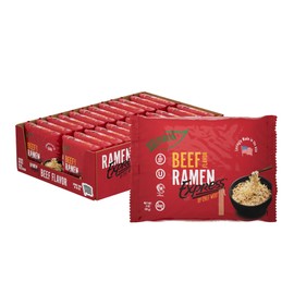 RAMEN EXPRESS Beef Flavor Ramen Noodle Packs, 3 Oz Each (Pack Of 24) | Animal-free Ramen Noodles | All Plant-based | Made in U.S. with finest American flour
