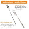 Extendable Fork, Telescoping Marshmallow Roasting Fork Stainless Steel Long Handle