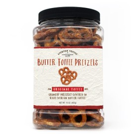 Everton Original Butter Toffee Pretzels: Gourmet Artisan, made in small batches. 15oz Gourmet Grab Jar