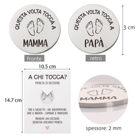 Italian Pregnancy Gift Decision Coin Gifts for Baby Birth Gift Idea for Expectant Mothers Expectant Fathers New Dad Mum Christening Gifts Boys Girls