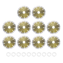 HARFINGTON 10pcs Diamond Saw Blade 4.5" Dia 7/8" Arbor Circular Cutting Wheel with 7/8" to 5/8" Arbor Adapter Reducer Ring for Masonry Tile Marble Ceramics Concrete Cement Brick, Light Khaki