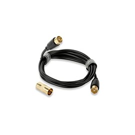 QED Connect Co-ax (M-M) Aerial Cable with Female to Female Co-ax Adapter (3.0m)