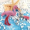 Flamingo Keychain, Elegant Pink Crystal Keychain Charm Pendant Gift Key