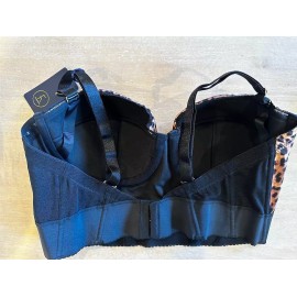 Fox & Royal Beige Animal Print Size 36C/D Slinky Lightly Lined Bustier Bra NWT