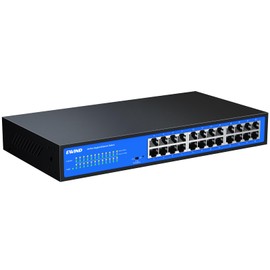 EWIND 2025 Upgraded 24 Port Gigabit Ethernet Switch with LED&Loop Prevention, Lifetime Protection, Plug & Play Unmanaged Network Switch, Fanless Quiet, Desktop/Wall Mount Metal Ethernet Splitter