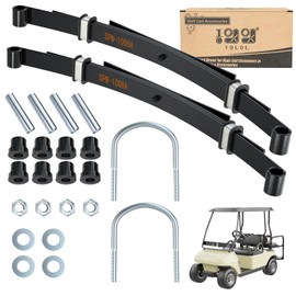 10L0L Heavy Duty Rear Spring Kit for Club Car DS 1981-up Golf Cart, 4 Leafs Spring with Bushings Spacers & U Bolts, OEM# 102006501 1014675 1011149