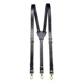 Rowmanlin Mens Suspenders with Snap Hooks on Belt Loops Genuine Cowhide Leather Adjustable Tuxedo Wedding for Gifts