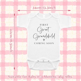 Xheanyu Pregnancy Announcement Onesie Bodysuit, Baby Reveal Vest First Great Grandchild Coming Soon, Newborn Announcement Short Sleeved, Baby Cloth Gifts Ideas For Dad Or Grandparents