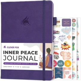 Clever Fox Inner Peace Journal – Guided Stress & Anxiety Relief Journal with Prompts – Healing & Self-Discovery Notebook for Women & Men (Purple)