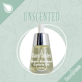 Classy Cuticles Classy Cuticles | Hand Blended Cuticle Oil | Vegan, Cruelty-Free, & Hydrating | Vitamin E, Jojoba, and Argan Oil | 50 mL Desk Bottle | Unscented | Pack of 1