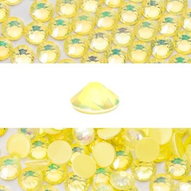 Novani 3000 Pieces Flatback Rhinestones Glass Round Gems F-Lt.Yellow Crystals for Nail Art DIY Crafts Clothes Shoes,SS8,2.3-2.5mm
