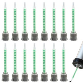 15 Stück 9cm Statikmischer Mischdüsen,1:1 Mischrohre für 2K-Kleber,Epoxidharz & Zweikomponentenkleber,Kompatibel mit Standard-Kleberpistolen(Grün)