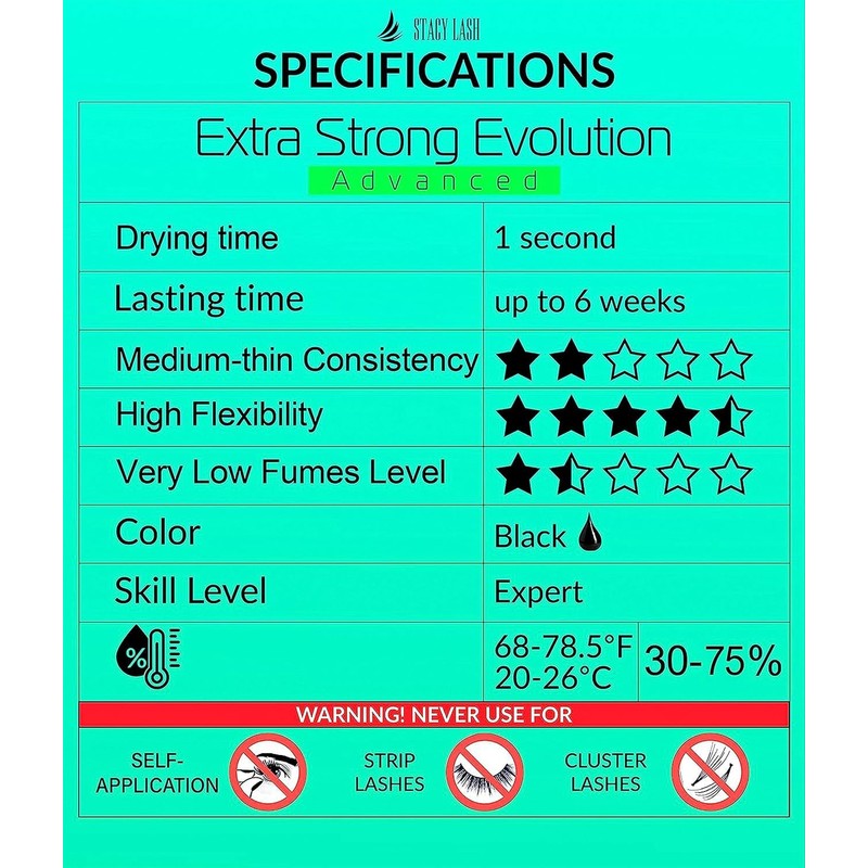 STACY LASH Extra Strong Evolution Advanced Eyelash Extension Glue (0.17fl.oz/5ml)/