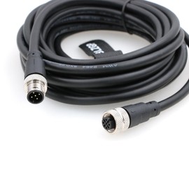 ZBLZGP M12 5 Pin Sensor Connector Male Female Actuator Signal Industrial Shielded Cable (Male to Female, 5M/16.4FT)