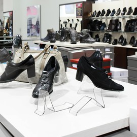 iplusmile 2pcs Clear Acrylic Shoe Store Display Stands Rack Holder Sandal Display Stands Shoe Support