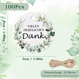 Dankeschön Etiketten Anhänger 100 Stück Vielen Herzlichen Dank Anhänger, Mit 20m Schnur, Vielen Herzlichen Dank Geschenkanhänger, Geschenkanhänger Kraftpapier Anhänger Etiketten,Für Geschenkverpackung