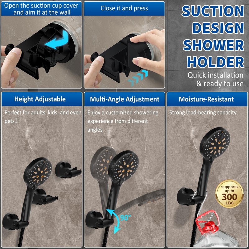 Luxsego Dual Rain Shower Head with Handheld Spray Combo, 8.8