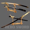 Handmade Gold Blade Japanese Samurai Sword Hand Etching engrave Gold
