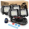 Nilight 4" LED Light Pod Blue Triple Row 2PCS 60W
