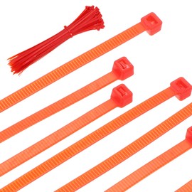 PATIKIL Cable Zip Ties 12 Inch, 100 Pcs Self-Locking Nylon Wire Tie Wraps Heavy Duty Cord Management with 50 lbs Tensile Strength for Indoor and Outdoor, Red (0.2"W)