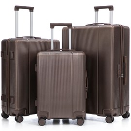 Merax 20"/24"/28" 3 pcs/set in ABS Spinner Wheel Luggage, Carry on Suitcase, Matching Color, TSA Combination Lock
