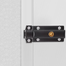 TEHAUX 2pcs Automatic Spring Slide Lock, Black Stainless Steel Spring Loaded Push Button, 3 Inch Automatic Barrel Bolt Lock for Home Security, Gates, Cabinets, Includes Screws