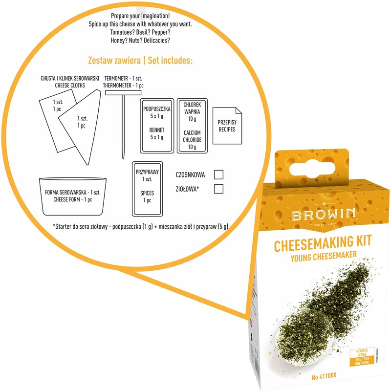 Browin 411000 Cheesemaking Kit - Complete Set for Making Cheese