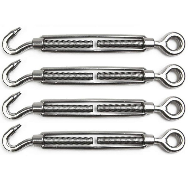 POFET 4 Pieces Turnbuckle Wire Tensioner M8 Stainless Steel Turnbuckle