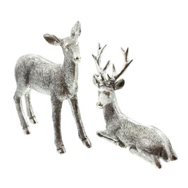 FRANK FLECHTWAREN Decorative Figurine, Deer & Deer, Set of 2, Forest,
